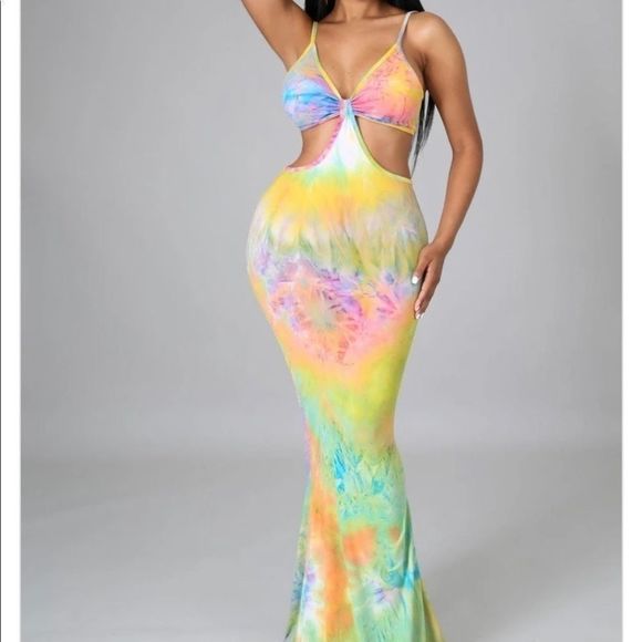 🔥Tie Dye Print Maxi Dress - Picture 5 of 6